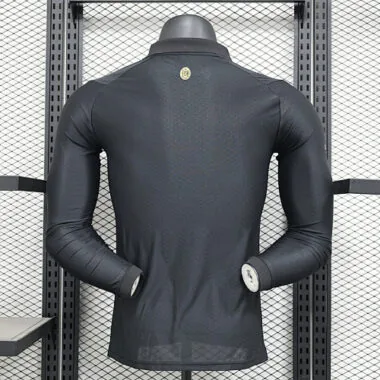 24-25 AC Milan Zwart Voetbalshirt met lange mouwen, 125-jarig jubileumeditie, spelersversie
