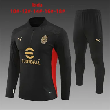 24-25 AC Milan Kids Long Sleeve Training Suit Football Shirts