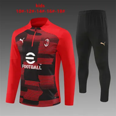 24-25 AC Milan Kids Long Sleeve Training Suit Football Shirts(1)