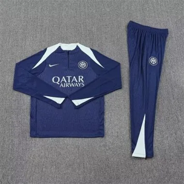 25-26 Inter Milan Navy&amp;Grey Training Kits Long Football Tracksuits