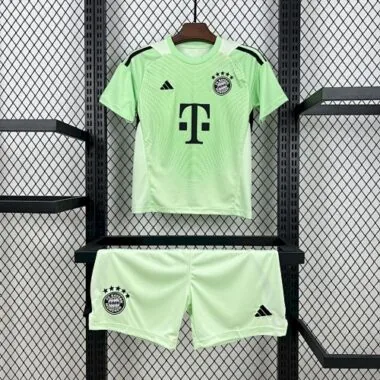 25-26 Bayern Munich Green Goalkeeper Kid Kits Youth Apparels