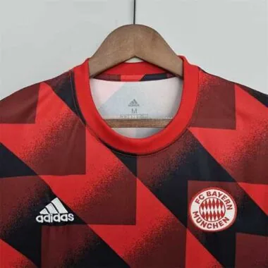22-23 Bayern training kit red geometric pattern