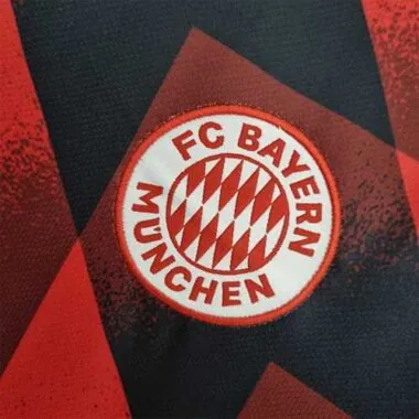 22-23 Bayern training kit red geometric pattern