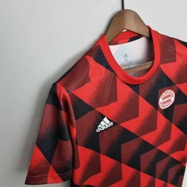 22-23 Bayern training kit red geometric pattern