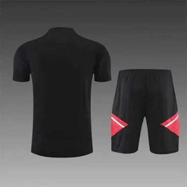 22-23 Bayern Munich training suit short sleeve kit red black
