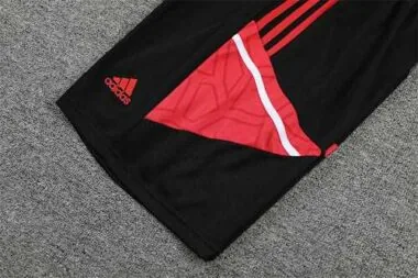 22-23 Bayern Munich training suit short sleeve kit red black