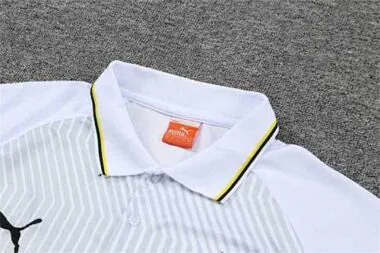 Polo Dortmund met grijze en witte strepen