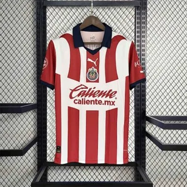 23-24 Chivas Guadalajara Home Kit Red&White Cheap Jersey Yupoo