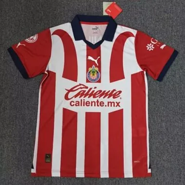 23-24 Chivas Guadalajara Home Kit Red&White Cheap Jersey