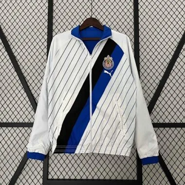 23-24 Chivas Reversible Windbreaker White&Blue Double-Sides Jacket Soccer Jerseys For Sale