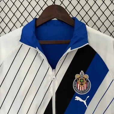 23-24 Chivas Reversible Windbreaker White&Blue Double-Sides Jacket Soccer Jerseys For Sale