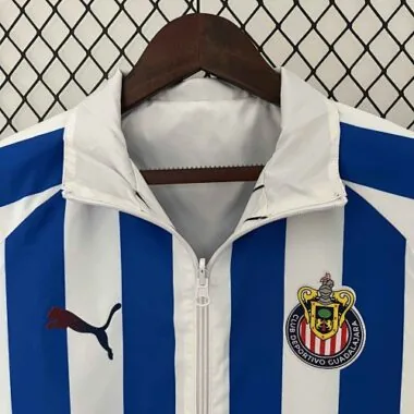 23-24 Chivas Reversible Windbreaker White&Blue Double-Sides Jacket Soccer Jerseys For Sale