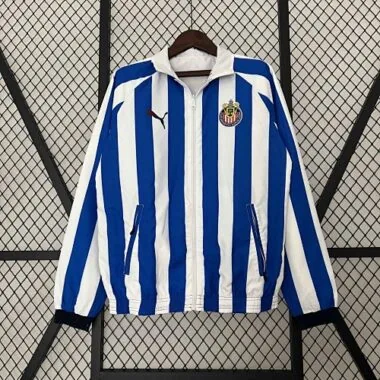 23-24 Chivas Reversible Windbreaker White&Blue Double-Sides Jacket Soccer Jerseys For Sale