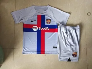 22-23 Barcelona third away kids kit