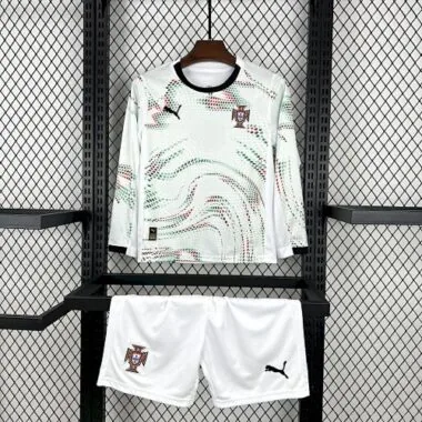 2025 Portugal Away Long sleeves Kids Kit Soccer