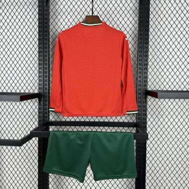 2025 Portugal Home Long sleeves Kids Kit Soccer