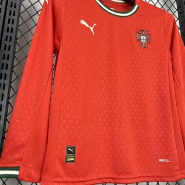 2025 Portugal Home Long sleeves Kids Kit Soccer