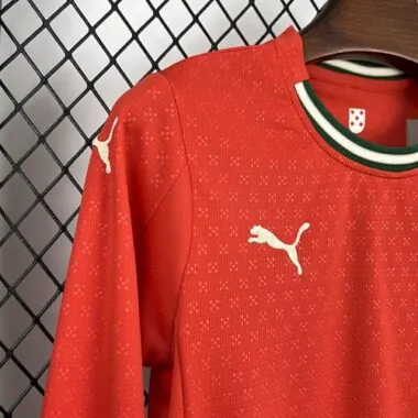 2025 Portugal Home Long sleeves Kids Kit Soccer