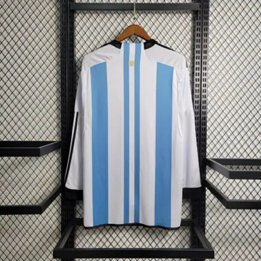 2022 Long Sleeved 3 Stars Argentina Home S-XXL Cheap Soccer Jerseys