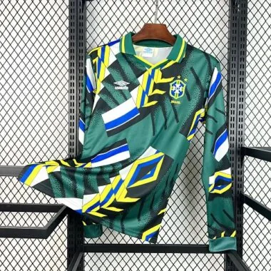 1994 Brazil Goalkeeper Long Sleeves Kit Retro Soccer T-Shirt