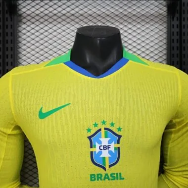 2025 Brazil Home Long sleeves Kit Player Version Soccer