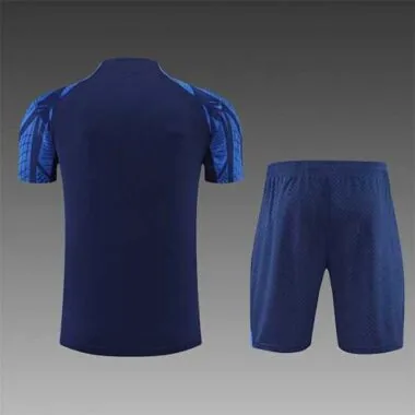 2022 France Training Suit Short Sleeve Kit Blue
