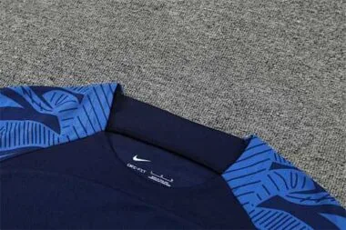 2022 France Training Suit Short Sleeve Kit Blue