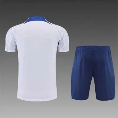 2022 France Training Suit Short Sleeve Kit White Blue