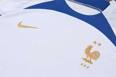 2022 France Training Suit Short Sleeve Kit White Blue