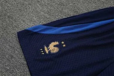 2022 France Training Suit Short Sleeve Kit White Blue