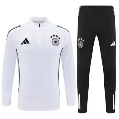 25-26 Germany White Training Kits Long Football Tracksuits