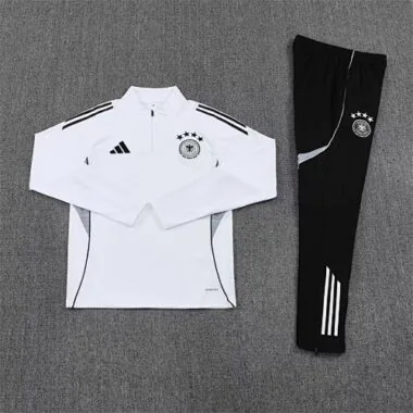 25-26 Germany White Training Kits Long Football Tracksuits