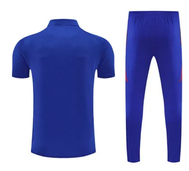 25-26 Spain Blue POLO Training Kits Football Tracksuits