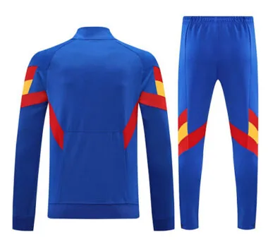 25-26 Spain Blue Football Tracksuit Long Jacket Suits