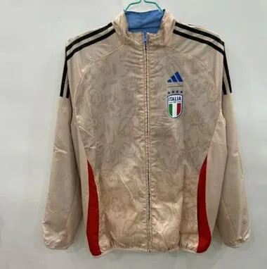 25-26 Italy Blue&amp;Beige Trench Coat Reversible Windbreaker Double-Sides Jacket