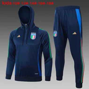2024 Italy Kids Hoodie Long Sleeve Training Suit Football Shirts(1)