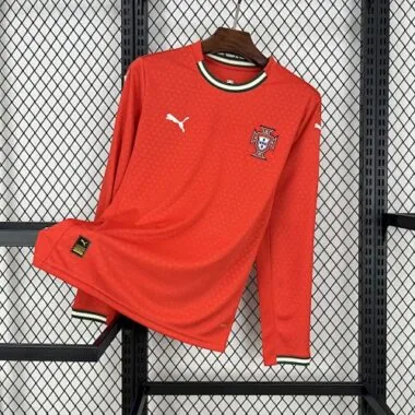 2025 Portugal Home Red Kit Long sleeves Soccer