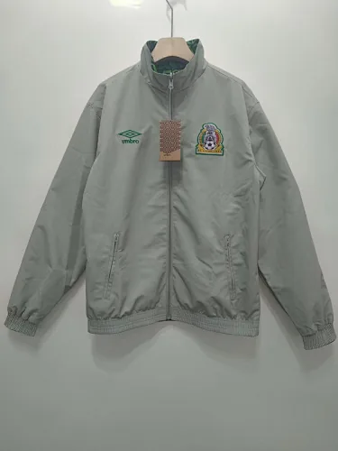 1994 Mexico Retro Trench Coat Reversible Windbreaker Double-Sides Jacket