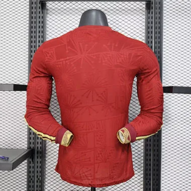 25-26 Mexico Rood Voetbalshirt met lange mouwen, speciale editie, spelersversie