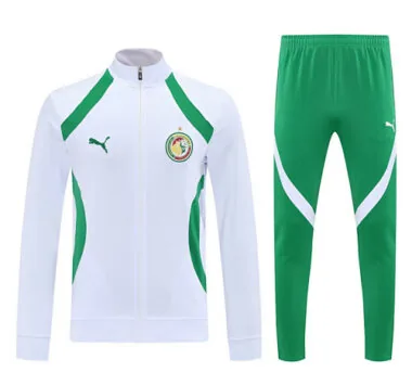 25-26 Senegal White Football Tracksuit Long Jacket Suits