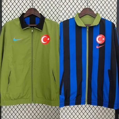 Giacca trench da calcio 2024, giacca a vento reversibile, giacca a doppio lato, Turchia