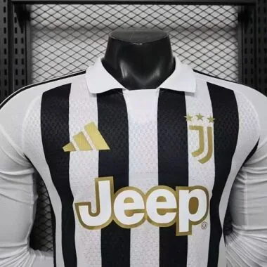 26-27 Juventus Home Long Sleeves Kit Player Version Soccer T-Shirt