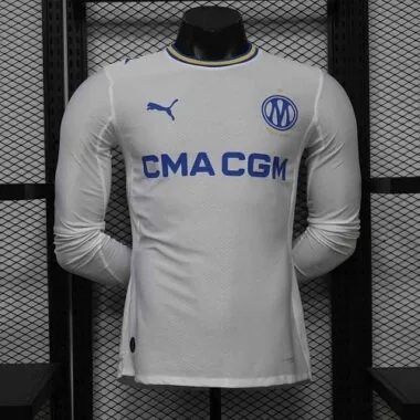 26-27 Marseille Home Long Sleeves Kit Player Version Soccer T-Shirt AAAAJersey Supply Yupoo