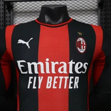 26-27 AC Milan Home Long Sleeves Kit Player Version Soccer T-Shirt AAAAJersey Supply Yupoo