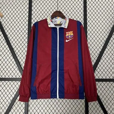 23-24 Barcelona Reversible Windbreaker Red&White Double-Sides Jacket Best Jerseys Yupoo