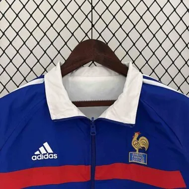 2024 Frankrijk omkeerbare windjack, wit en blauw, dubbelzijdig, voetbalshirts te koop