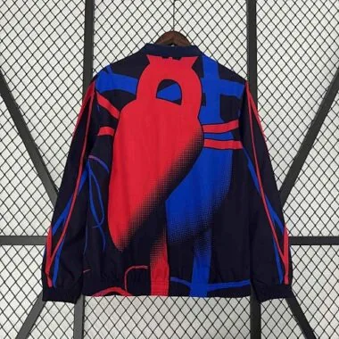 23-24 Barcelona Reversible Windbreaker Red&Navy Special Edition Style Double-Sides Jacket For Sale