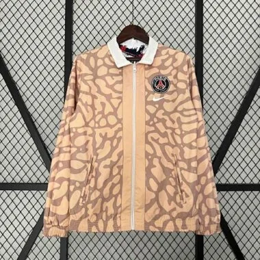 23-24 PSG Reversible Windbreaker White&Brown Double-Sides Jacket Soccer Jerseys For Sale