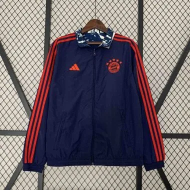 23-24 Bayern Reversible Windbreaker Gray&Navy Double-Sides Jacket Soccer Jerseys For Sale