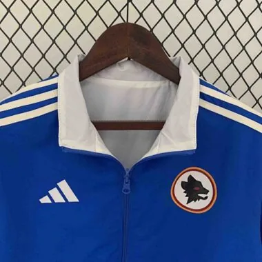 23-24 Roma Reversible Windbreaker White&Blue Double-Sides Jacket Soccer Jerseys For Sale